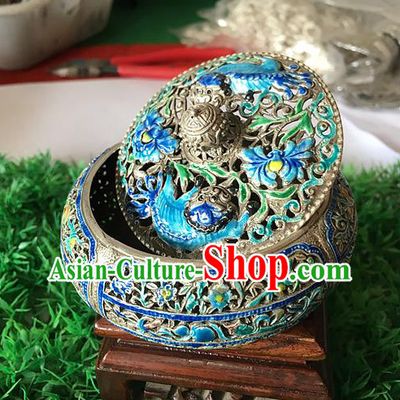 Handmade China National Silver Carving Craft Traditional Enamel Censer