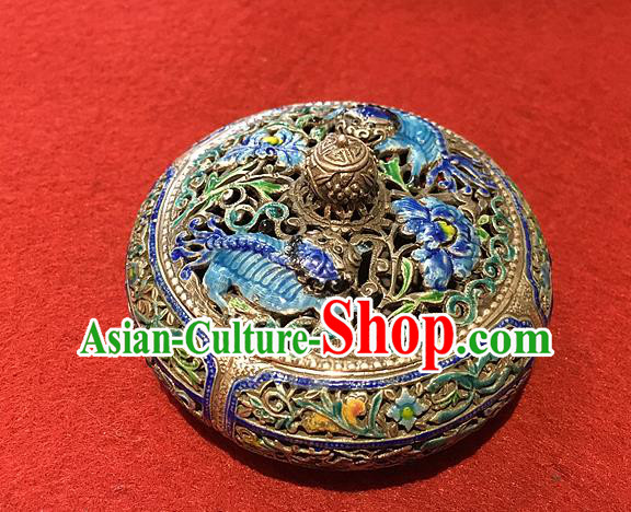 Handmade China National Silver Carving Craft Traditional Enamel Censer Handmade China National Silver Carving Craft Traditional Enamel Censer