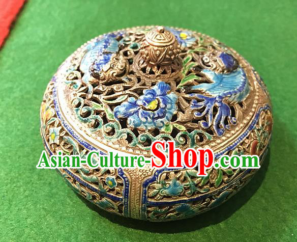 Handmade China National Silver Carving Craft Traditional Enamel Censer Handmade China National Silver Carving Craft Traditional Enamel Censer