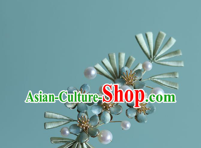 Chinese Ancient Princess Silk Pine Hair Stick Traditional Hanfu Hairpin Chinese Ancient Princess Silk Pine Hair Stick Traditional Hanfu Hairpin