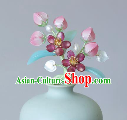 Chinese Traditional Hanfu Hair Accessories Hairpin Ancient Princess Peach Blossom Hair Stick Chinese Traditional Hanfu Hair Accessories Hairpin Ancient Princess Peach Blossom Hair Stick