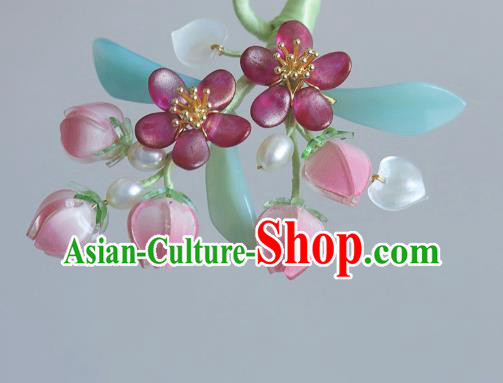 Chinese Traditional Hanfu Hair Accessories Hairpin Ancient Princess Peach Blossom Hair Stick Chinese Traditional Hanfu Hair Accessories Hairpin Ancient Princess Peach Blossom Hair Stick