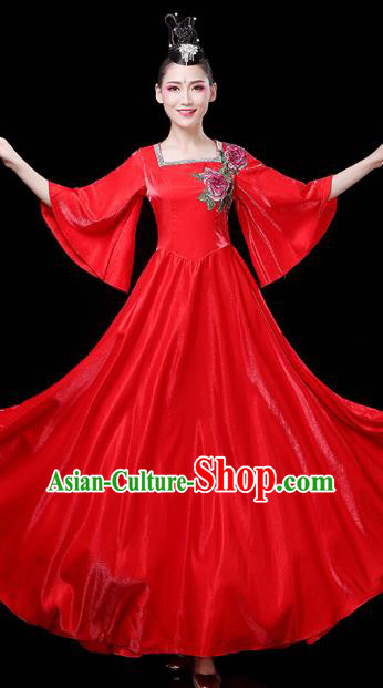 China Spring Festival Gala Opening Dance Modern Dance Clothing Woman Chorus Red Dress