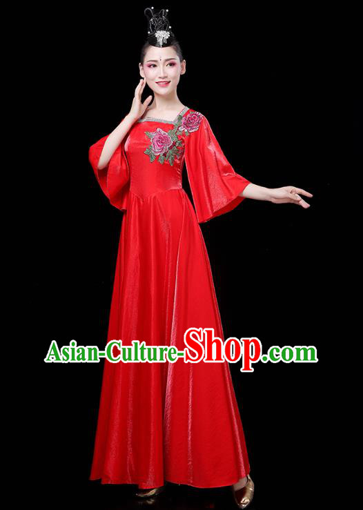 China Spring Festival Gala Opening Dance Modern Dance Clothing Woman Chorus Red Dress