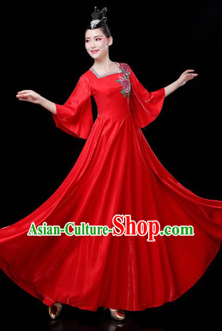 China Spring Festival Gala Opening Dance Modern Dance Clothing Woman Chorus Red Dress