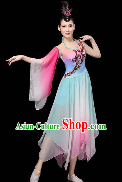 Chinese Group Dance Clothing Classical Dance Dress Traditional Umbrella Dance Performance Costume Chinese Group Dance Clothing Classical Dance Dress Traditional Umbrella Dance Performance Costume