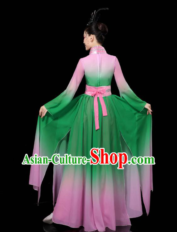 Chinese Umbrella Dance Clothing Classical Dance Green Dress Traditional Group Dance Performance Costume Chinese Umbrella Dance Clothing Classical Dance Green Dress Traditional Group Dance Performance Costume