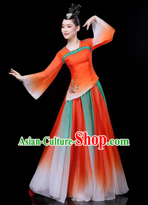 Chinese Umbrella Dance Clothing Classical Dance Red Dress Traditional Woman Group Dance Costume Chinese Umbrella Dance Clothing Classical Dance Red Dress Traditional Woman Group Dance Costume