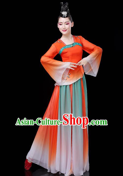 Chinese Umbrella Dance Clothing Classical Dance Red Dress Traditional Woman Group Dance Costume Chinese Umbrella Dance Clothing Classical Dance Red Dress Traditional Woman Group Dance Costume