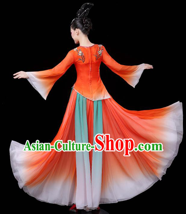 Chinese Umbrella Dance Clothing Classical Dance Red Dress Traditional Woman Group Dance Costume Chinese Umbrella Dance Clothing Classical Dance Red Dress Traditional Woman Group Dance Costume