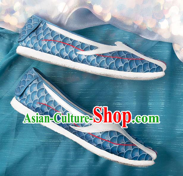 China National Dragon Horn Shoes Traditional Hanfu Shoes Handmade Navy Cloth Shoes China National Dragon Horn Shoes Traditional Hanfu Shoes Handmade Navy Cloth Shoes