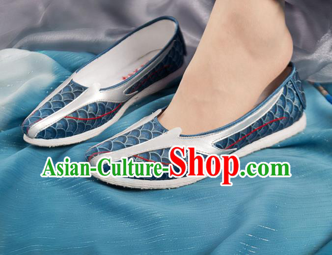 China National Dragon Horn Shoes Traditional Hanfu Shoes Handmade Navy Cloth Shoes China National Dragon Horn Shoes Traditional Hanfu Shoes Handmade Navy Cloth Shoes