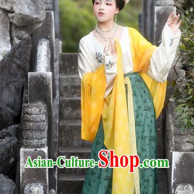 Traditional China Tang Dynasty Court Lady Historical Costumes Ancient Imperial Consort Hanfu Dress