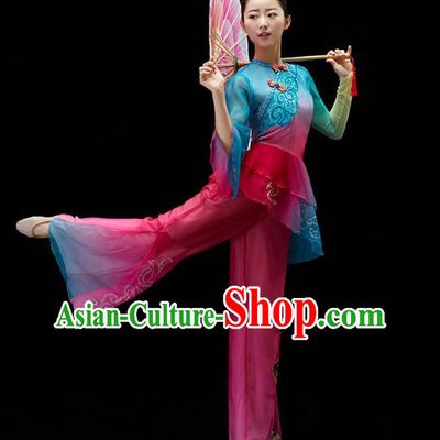 China Yangko Dance Clothing Traditional Folk Dance Umbrella Dance Performance Outfits