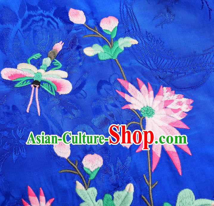 China National Clothing Tang Suit Upper Outer Garment Traditional Embroidered Royalblue Blouse China National Clothing Tang Suit Upper Outer Garment Traditional Embroidered Royalblue Blouse