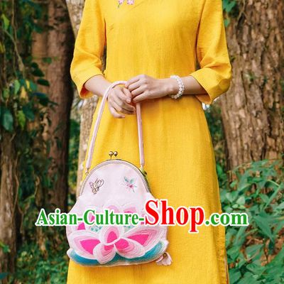 Chinese Traditional Stand Collar Yellow Qipao Dress National Young Lady Embroidered Cheongsam Costume