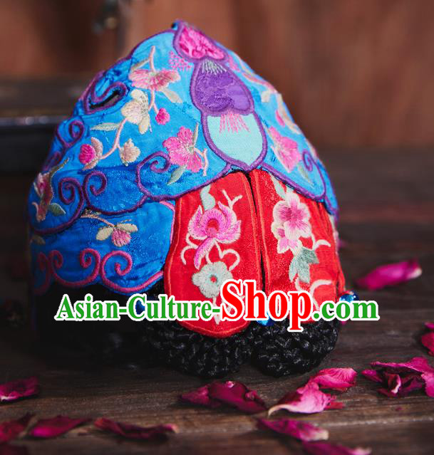China Traditional Embroidered Hair Clasp National Folk Dance Headwear China Traditional Embroidered Hair Clasp National Folk Dance Headwear
