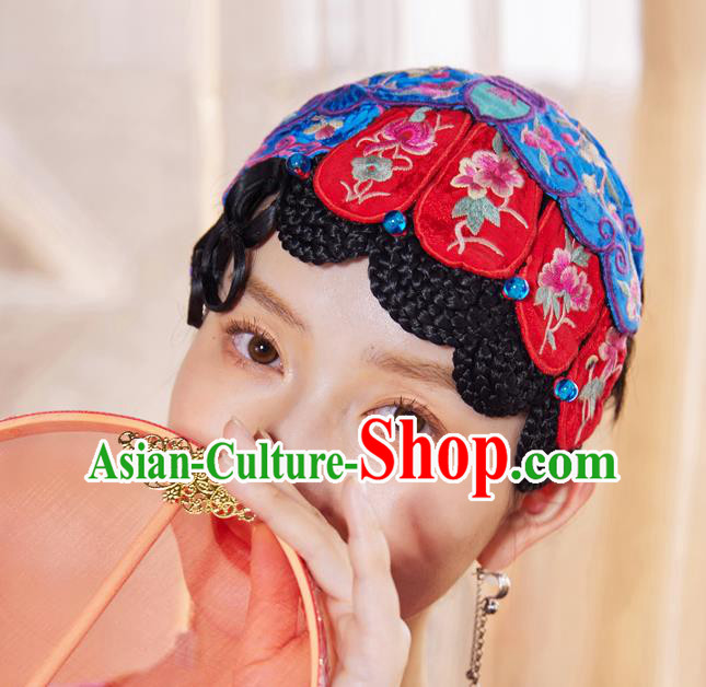 China Traditional Embroidered Hair Clasp National Folk Dance Headwear China Traditional Embroidered Hair Clasp National Folk Dance Headwear