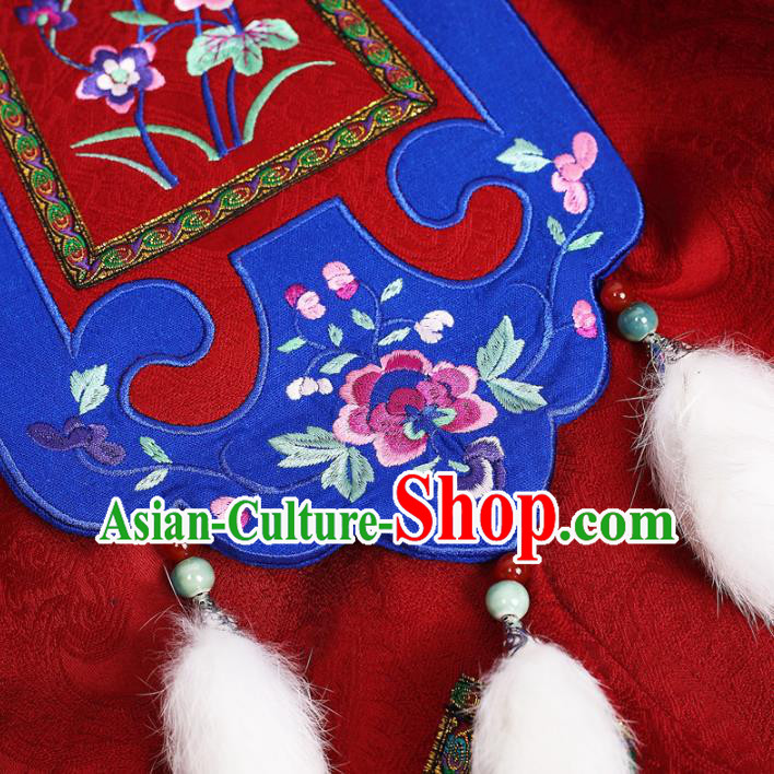 Chinese National Woman Skirt Costume Traditional Embroidered Red Bust Skirt Chinese National Woman Skirt Costume Traditional Embroidered Red Bust Skirt