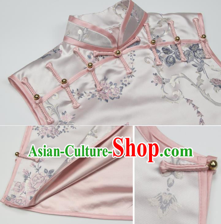 Chinese Traditional Woman Brocade Top Garment Costume Tang Suit Vest Chinese Traditional Woman Brocade Top Garment Costume Tang Suit Vest