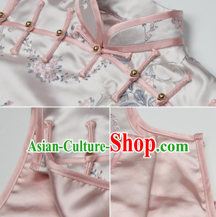 Chinese Traditional Woman Brocade Top Garment Costume Tang Suit Vest Chinese Traditional Woman Brocade Top Garment Costume Tang Suit Vest