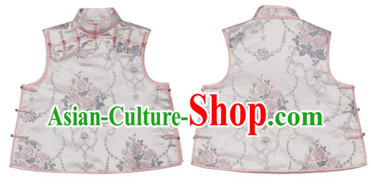 Chinese Traditional Woman Brocade Top Garment Costume Tang Suit Vest Chinese Traditional Woman Brocade Top Garment Costume Tang Suit Vest