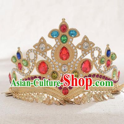 India Court Colorful Crystal Royal Crown Asian Indian Bollywood Drama Empress Headdress