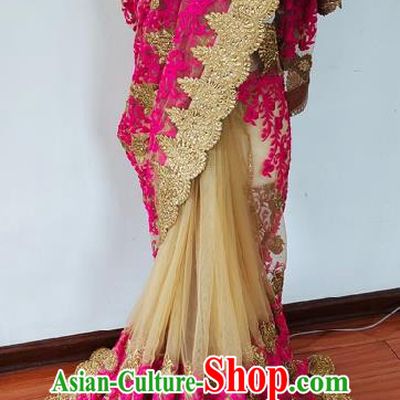Indian Traditional Festival Performance Costume Asian India Court Princess Embroidered Sari Dress