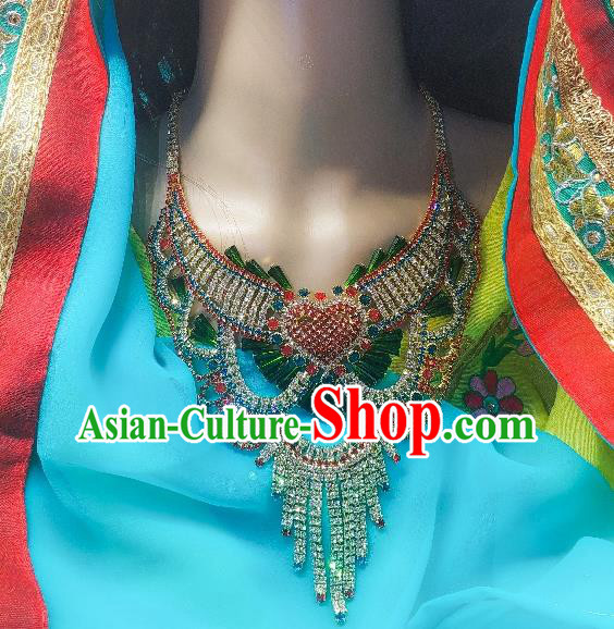 India Wedding Jewelry Accessories Bride Crystal Necklace Asian Indian Belly Dance Necklet India Wedding Jewelry Accessories Bride Crystal Necklace Asian Indian Belly Dance Necklet