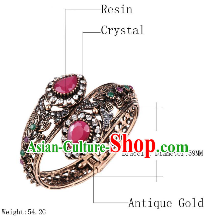Asian Indian Court Woman Bracelet India Belly Dance Wristlet Accessories Bangle