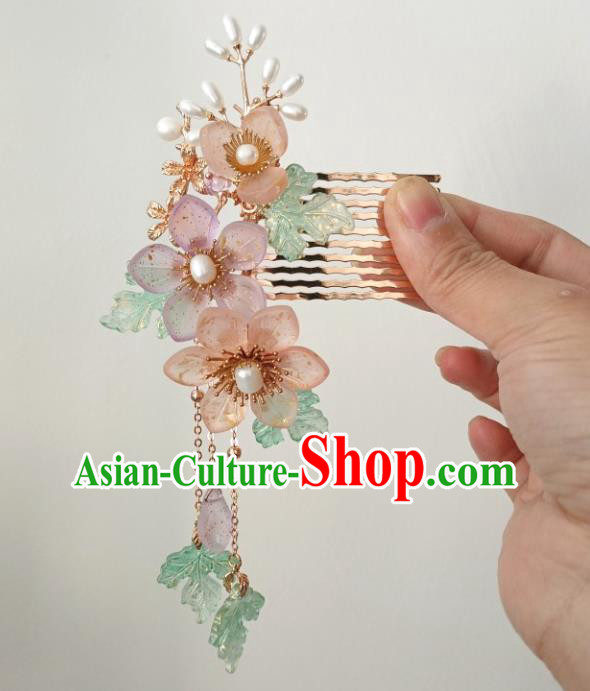 China Ancient Princess Pearls Hair Comb Traditional Hanfu Hair Accessories China Ancient Princess Pearls Hair Comb Traditional Hanfu Hair Accessories