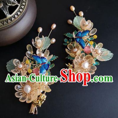 China Ancient Palace Lady Hairpin Traditional Ming Dynasty Chrysanthemum Hair Claws