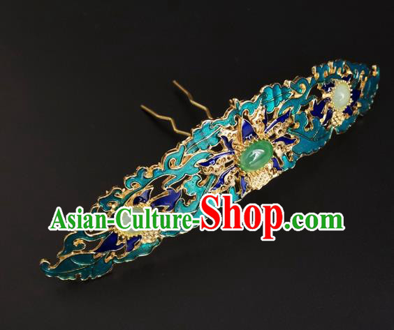 China Ancient Empress Hairpin Traditional Ming Dynasty Blueing Lotus Hair Crown China Ancient Empress Hairpin Traditional Ming Dynasty Blueing Lotus Hair Crown