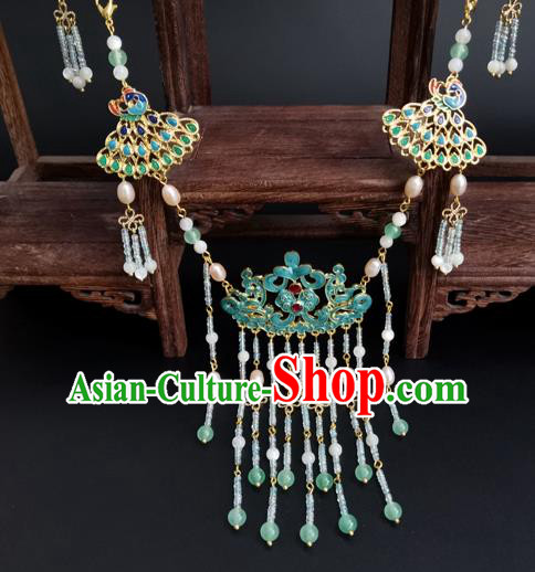 Chinese Ming Dynasty Noble Lady Necklace Ancient Princess Beads Tassel Necklet Accessories Chinese Ming Dynasty Noble Lady Necklace Ancient Princess Beads Tassel Necklet Accessories