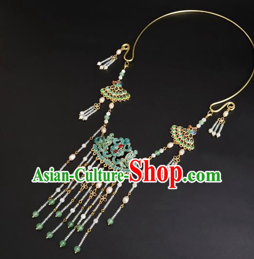 Chinese Ming Dynasty Noble Lady Necklace Ancient Princess Beads Tassel Necklet Accessories Chinese Ming Dynasty Noble Lady Necklace Ancient Princess Beads Tassel Necklet Accessories