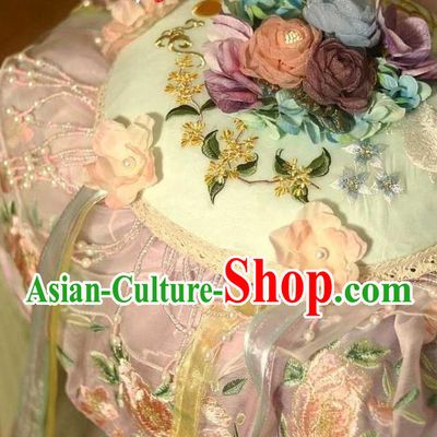 Handmade China Ancient Palace Lantern Traditional Song Dynasty Embroidered Silk Portable Lamp