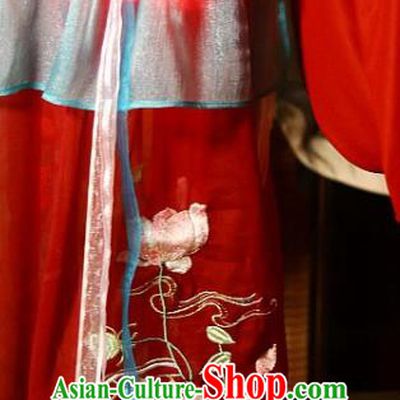 China Ancient Palace Lantern Traditional Song Dynasty Red Silk Portable Lamp Handmade Embroidered Lotus Lantern