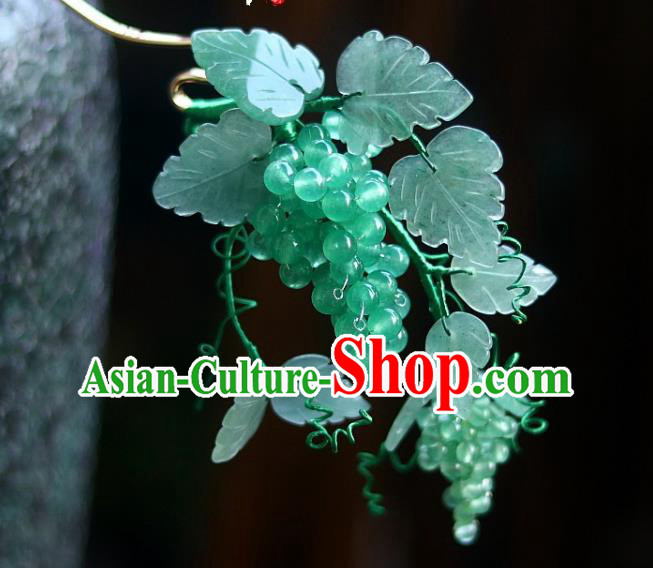 Chinese Traditional Song Dynasty Court Hair Stick Ancient Princess Green Grape Hairpin Chinese Traditional Song Dynasty Court Hair Stick Ancient Princess Green Grape Hairpin