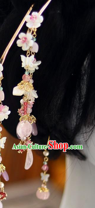 Chinese Ancient Palace Princess Hairpin Traditional Song Dynasty Shell Plum Blossom Tassel Hair Stick Chinese Ancient Palace Princess Hairpin Traditional Song Dynasty Shell Plum Blossom Tassel Hair Stick