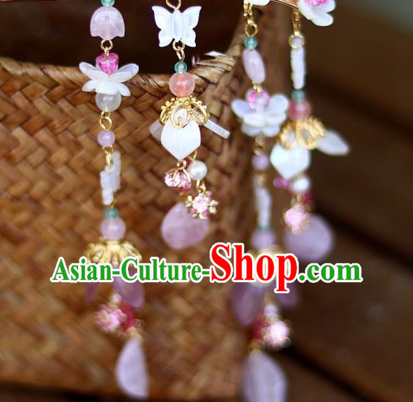 Chinese Ancient Palace Princess Hairpin Traditional Song Dynasty Shell Plum Blossom Tassel Hair Stick Chinese Ancient Palace Princess Hairpin Traditional Song Dynasty Shell Plum Blossom Tassel Hair Stick