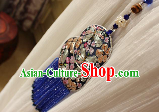 China Handmade Embroidered Black Gourd Sachet Necklet Accessories Traditional Cheongsam Necklace China Handmade Embroidered Black Gourd Sachet Necklet Accessories Traditional Cheongsam Necklace