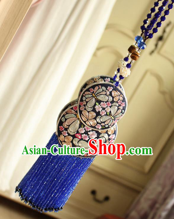China Handmade Embroidered Black Gourd Sachet Necklet Accessories Traditional Cheongsam Necklace China Handmade Embroidered Black Gourd Sachet Necklet Accessories Traditional Cheongsam Necklace