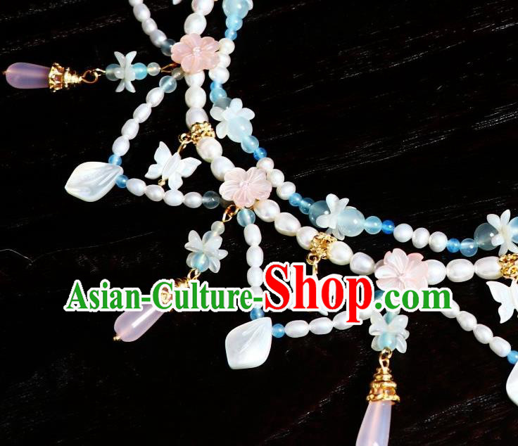 China Traditional Tang Dynasty Shell Butterfly Necklace Handmade Ancient Princess Tassel Necklet Accessories China Traditional Tang Dynasty Shell Butterfly Necklace Handmade Ancient Princess Tassel Necklet Accessories