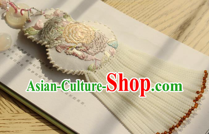 China Traditional Cheongsam Necklace Accessories Handmade Double Side Embroidered Gourd Tassel Necklet China Traditional Cheongsam Necklace Accessories Handmade Double Side Embroidered Gourd Tassel Necklet