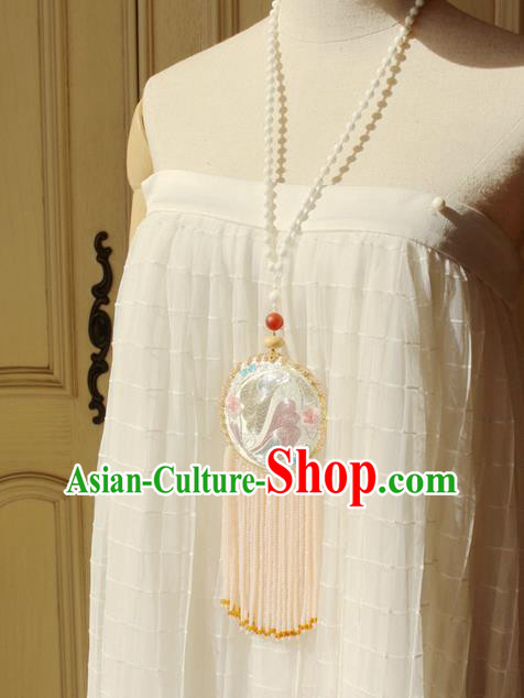 China Handmade Embroidered Sachet Necklet Accessories Traditional Cheongsam Beads Tassel Necklace China Handmade Embroidered Sachet Necklet Accessories Traditional Cheongsam Beads Tassel Necklace