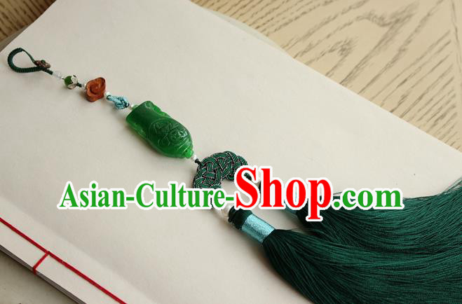 Chinese National Jade Waist Tassel Pendant Classical Qipao Dress Brooch Chinese National Jade Waist Tassel Pendant Classical Qipao Dress Brooch