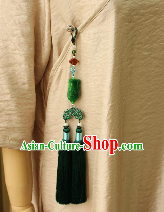 Chinese National Jade Waist Tassel Pendant Classical Qipao Dress Brooch Chinese National Jade Waist Tassel Pendant Classical Qipao Dress Brooch