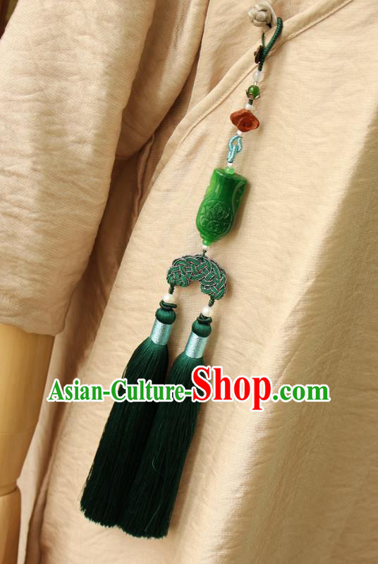 Chinese National Jade Waist Tassel Pendant Classical Qipao Dress Brooch Chinese National Jade Waist Tassel Pendant Classical Qipao Dress Brooch