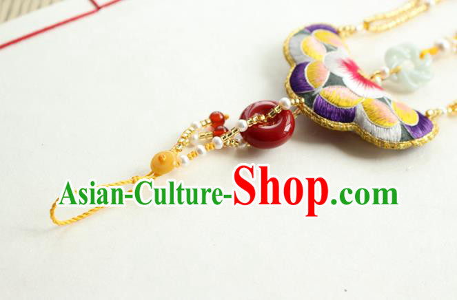 Chinese National Beads Tassel Jade Pendant Classical Qipao Dress Embroidered Sachet Brooch Chinese National Beads Tassel Jade Pendant Classical Qipao Dress Embroidered Sachet Brooch