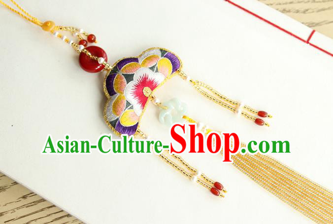 Chinese National Beads Tassel Jade Pendant Classical Qipao Dress Embroidered Sachet Brooch Chinese National Beads Tassel Jade Pendant Classical Qipao Dress Embroidered Sachet Brooch